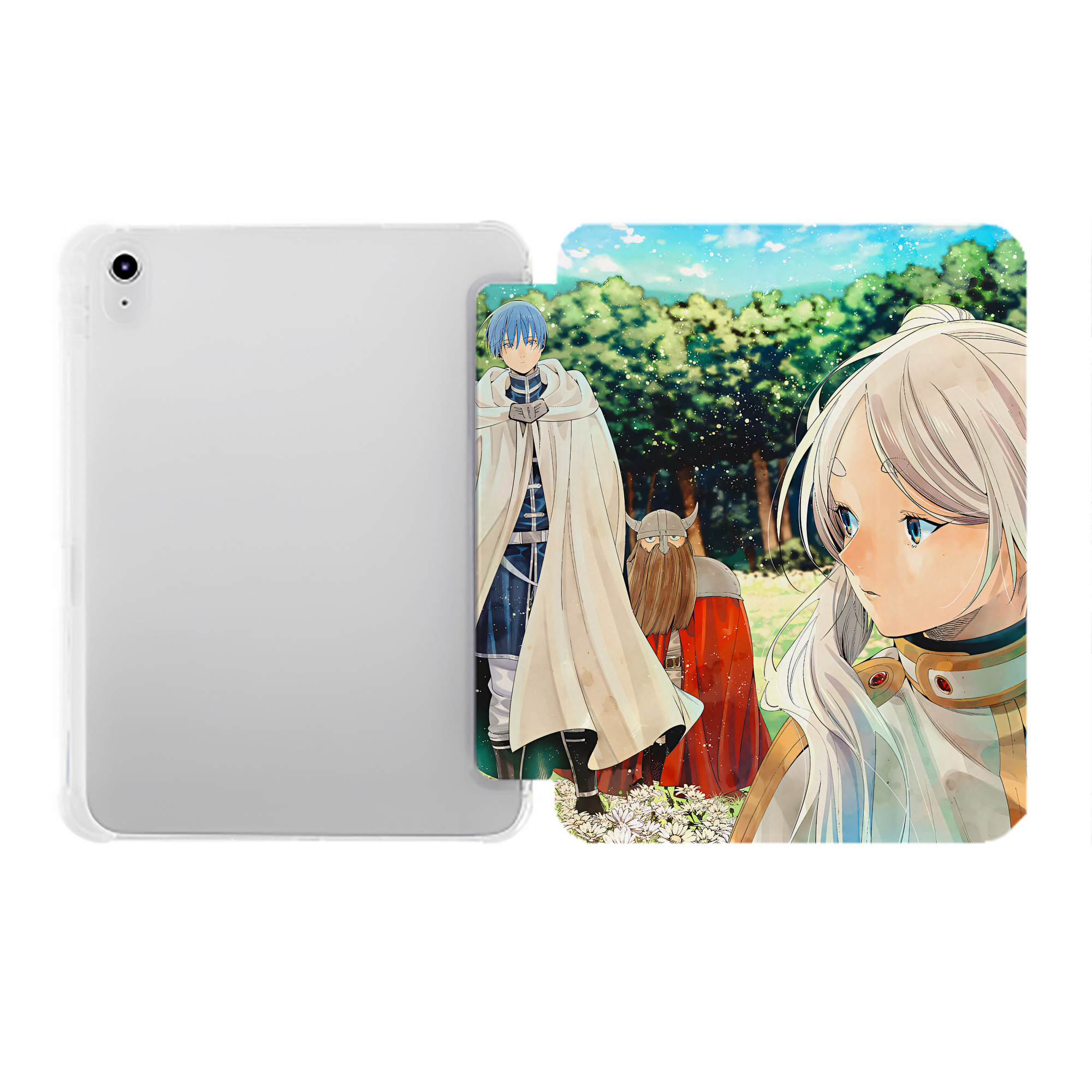 （画像用） 葬送のフリーレン Frieren IPad ケース ペン収納付き 三つ折りスタンド PUレザー×シリコン 対応機種9.5/10.5/10.9インチ